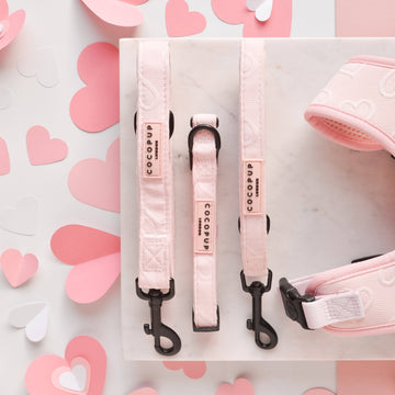 Pink Baby Heart - Hundekobbel i Babyrosa med Hjerte, 152 cm