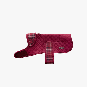 Luxe Quilted Mulberry Plaid - Vattert hundejakke