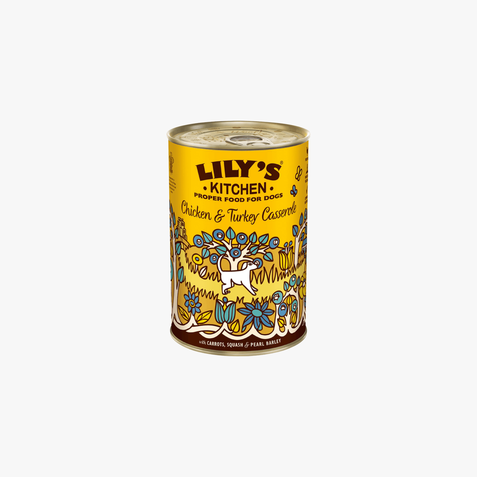 Lily’s Kitchen Chicken Casserole – Våtfôr til voksene hunder med Kylling, Kalkun, Brun ris og Grønnsaker | 400g