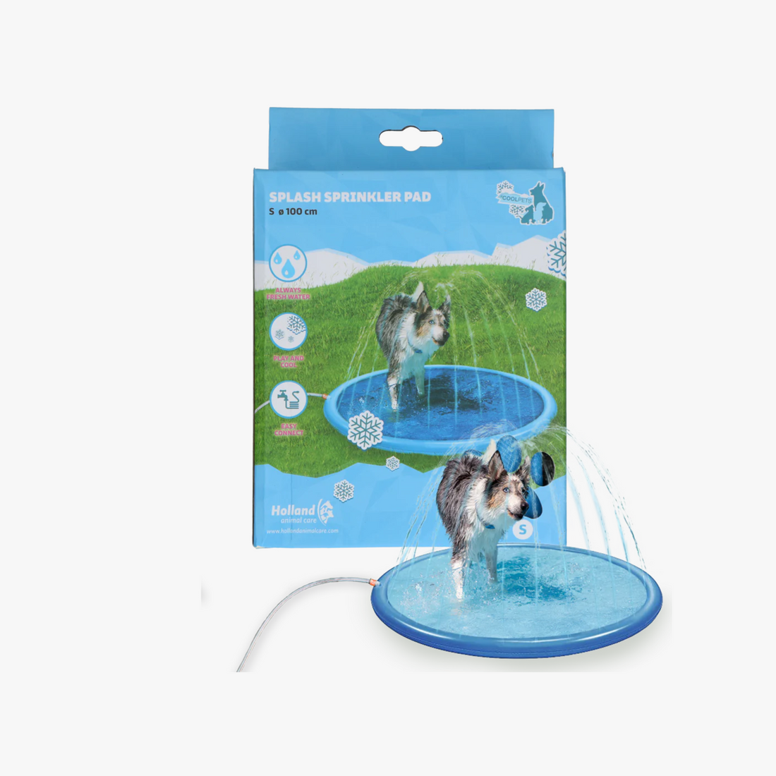 Coolpets Splash Sprinkler Pad 100 cm – Vannleke for hunder