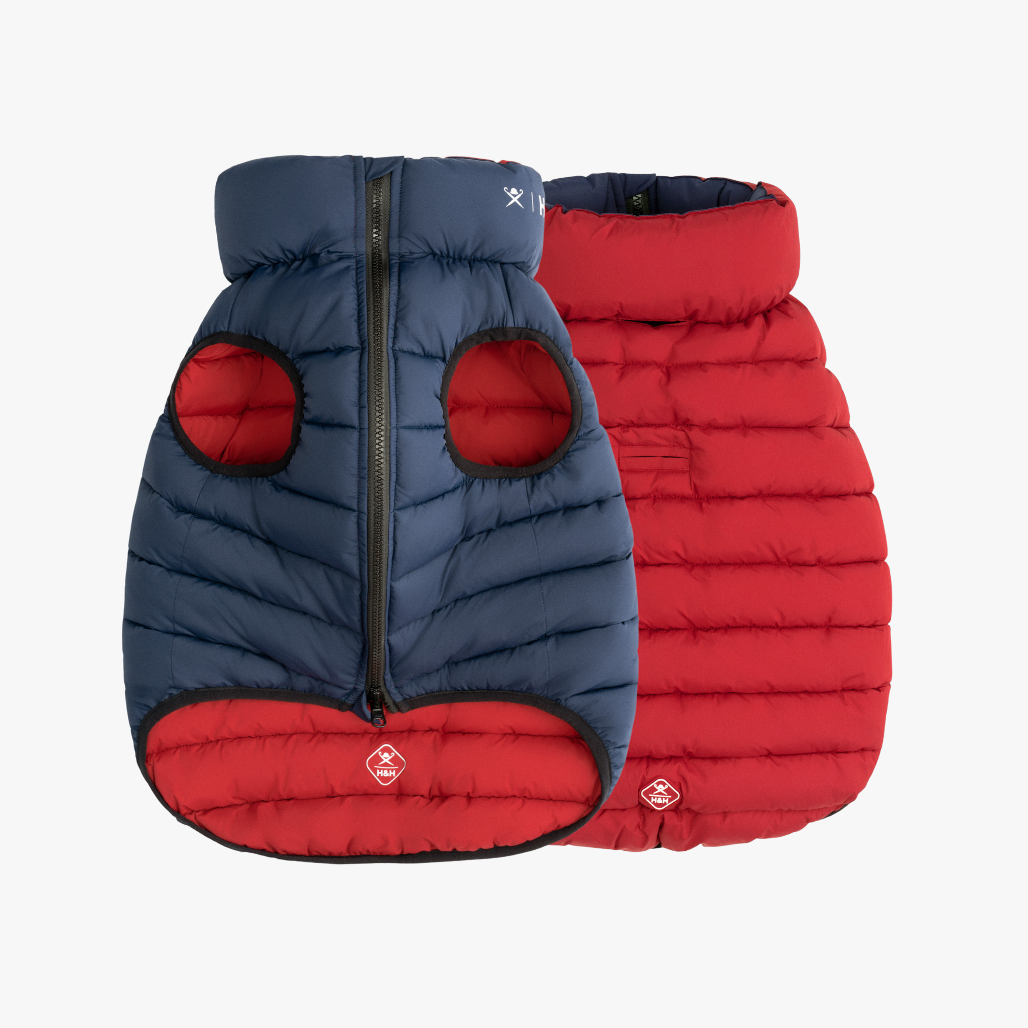 Hackett x Hugo & Hudson – Vendbar hundejakke (Navy & Berry)
