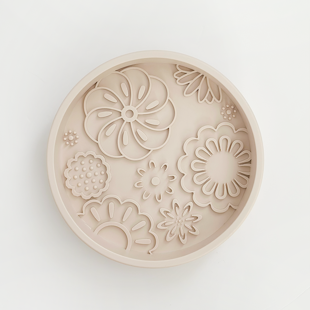 Baby Pink Flowers - Silikon slow feed matskål