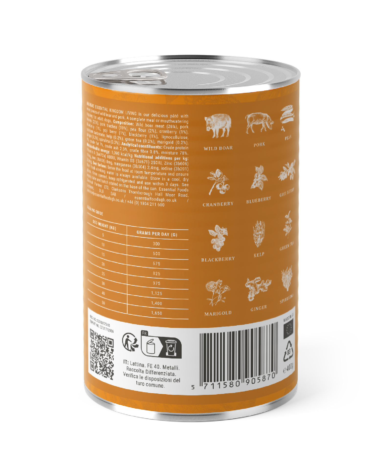 Essential Kingdom Living – Våtfôr med villsvin og svin | 400g
