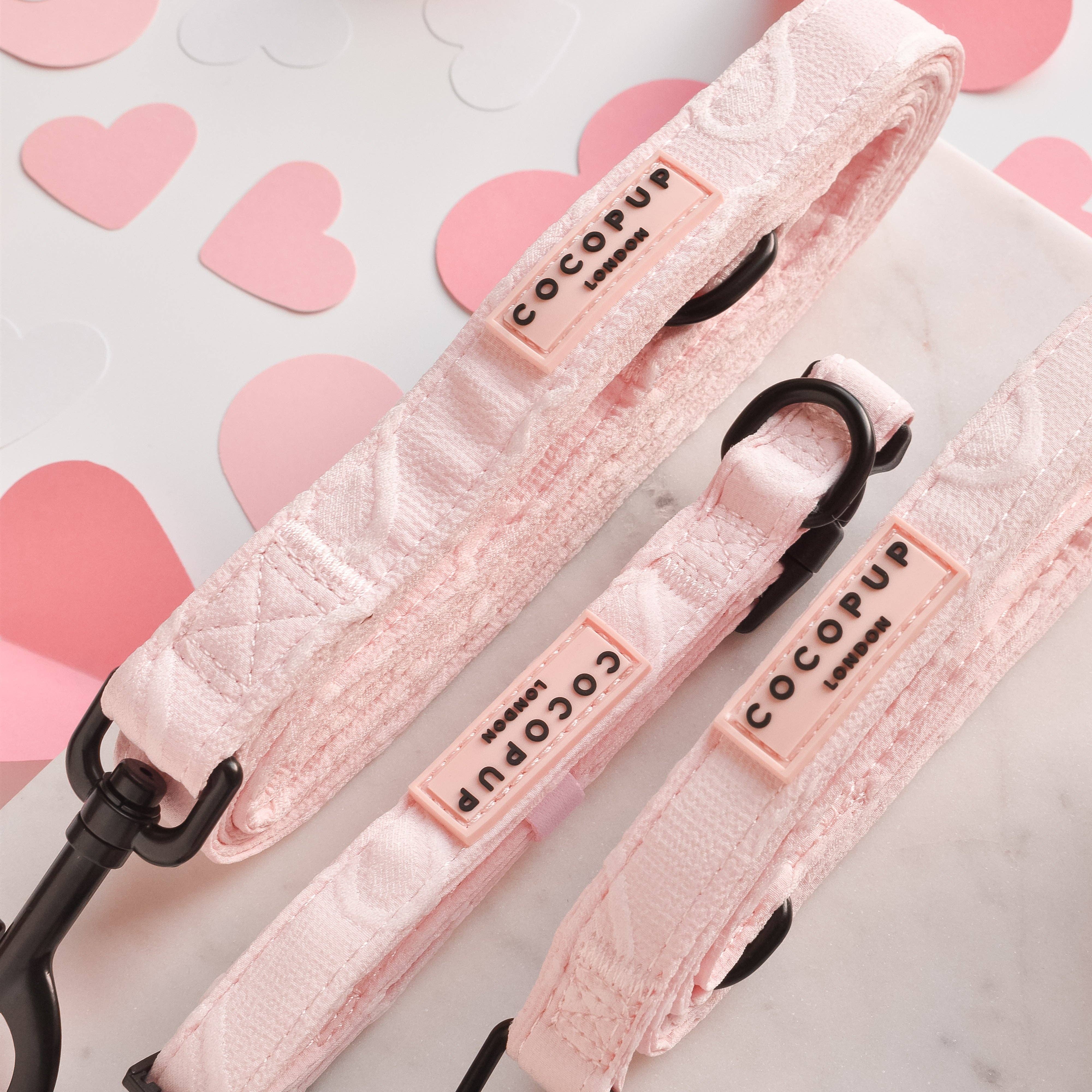 Pink Baby Heart - Hundekobbel i Babyrosa med Hjerte, 152 cm
