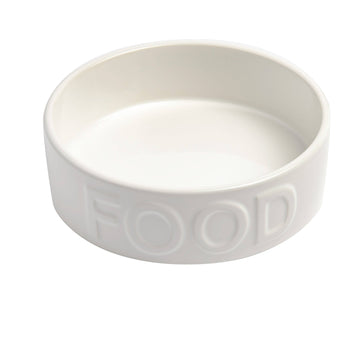 Mat-/Vannskål, Klassisk "FOOD" hvit skål