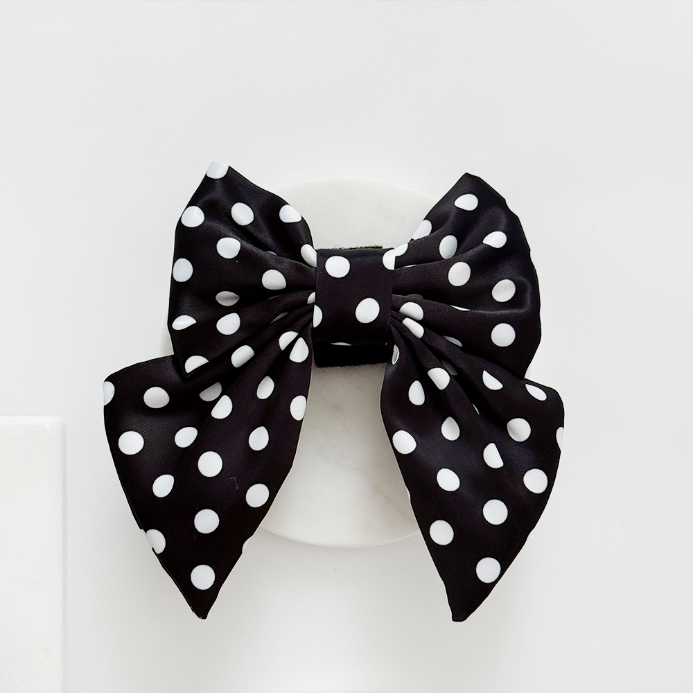 Satin Polka Dot Sailor Bow Tie - Hundesløyfe