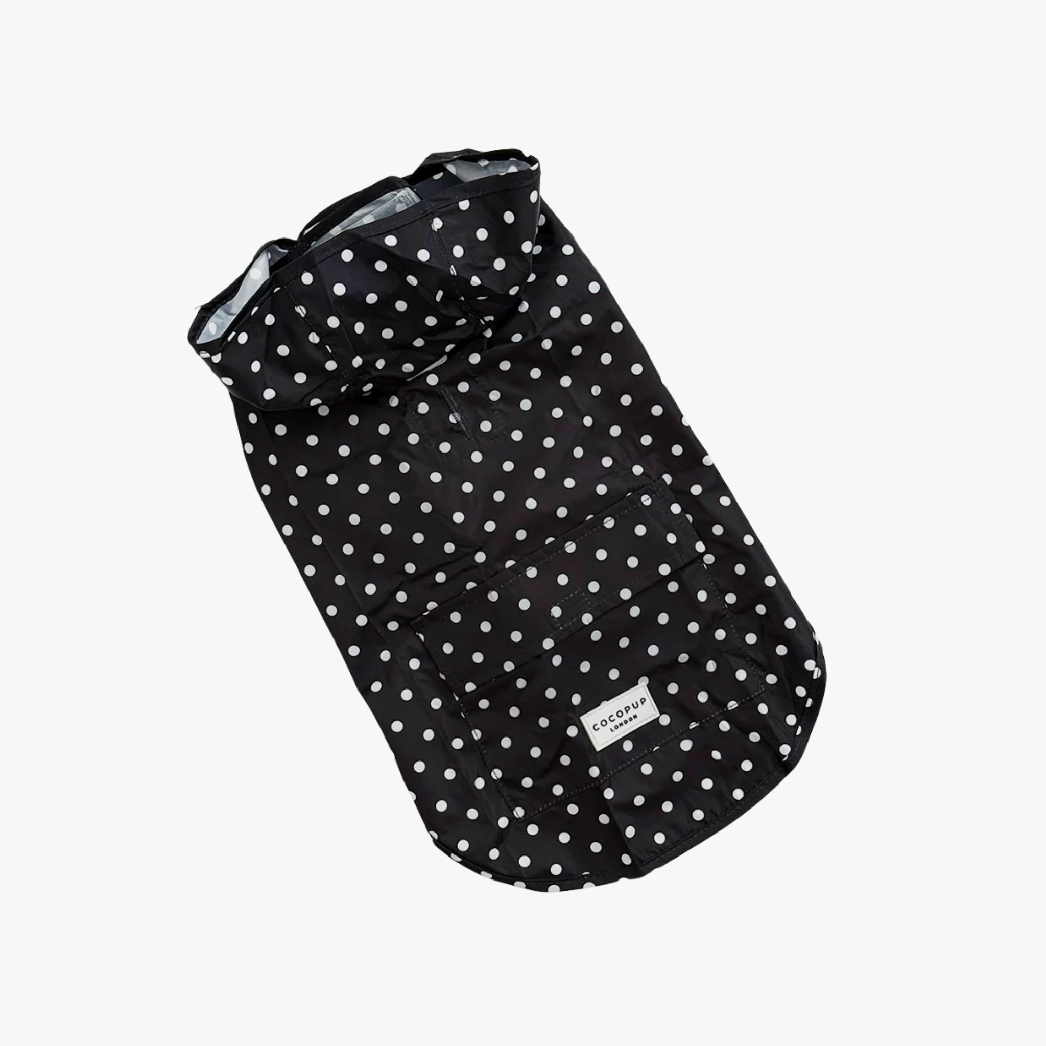 Black Polka Dot - Regnjakke til hund