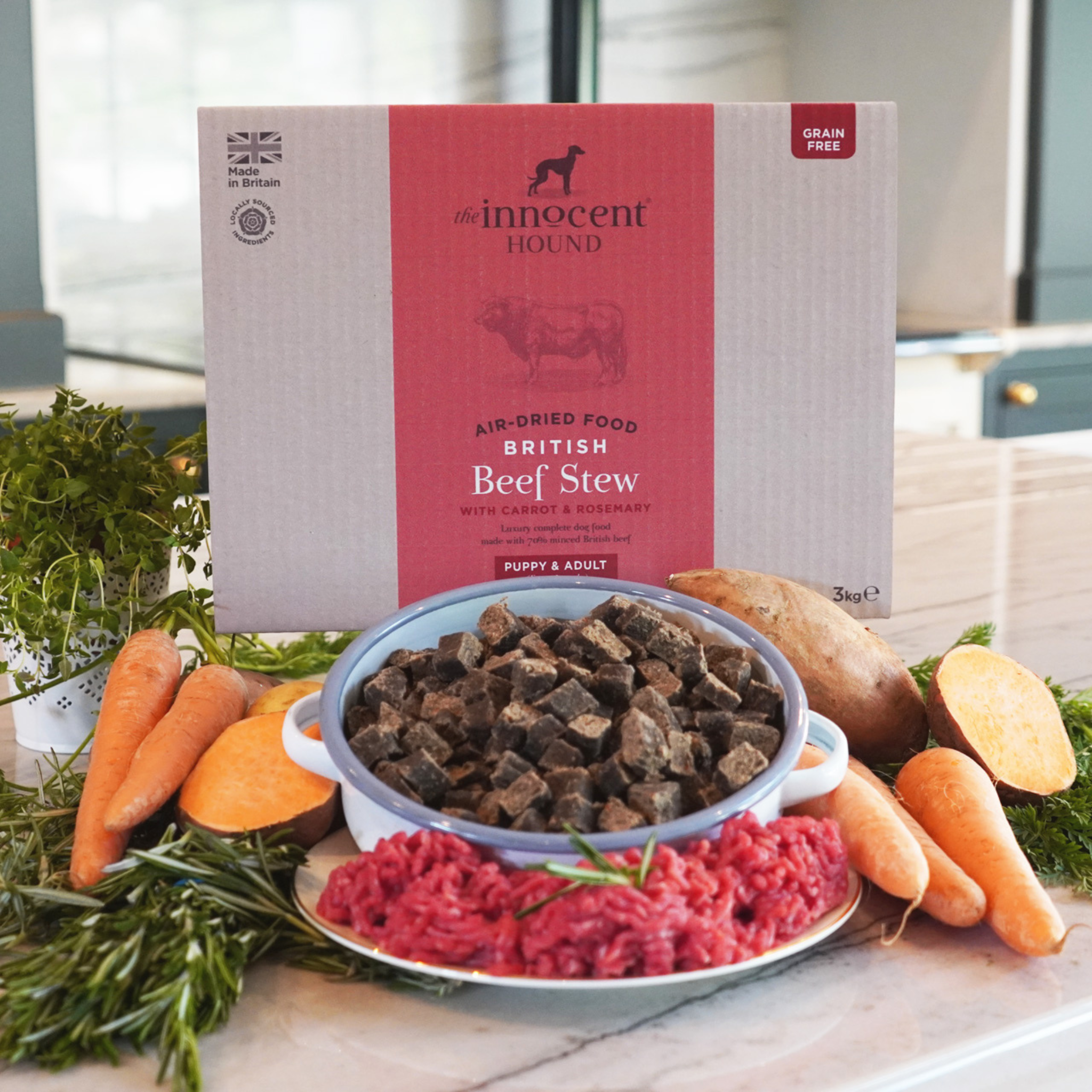The Innocent Hound British Beef Stew – Lufttørket hundefôr med britisk storfe