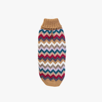 Camel Chevron Knit – Ullgenser til hund
