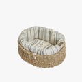 Lazy Linen Stripes Natural/Blue - Hundeseng