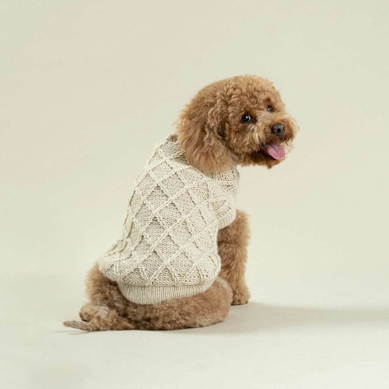 Diamond Knit – Alpaca Hundegenser Natural