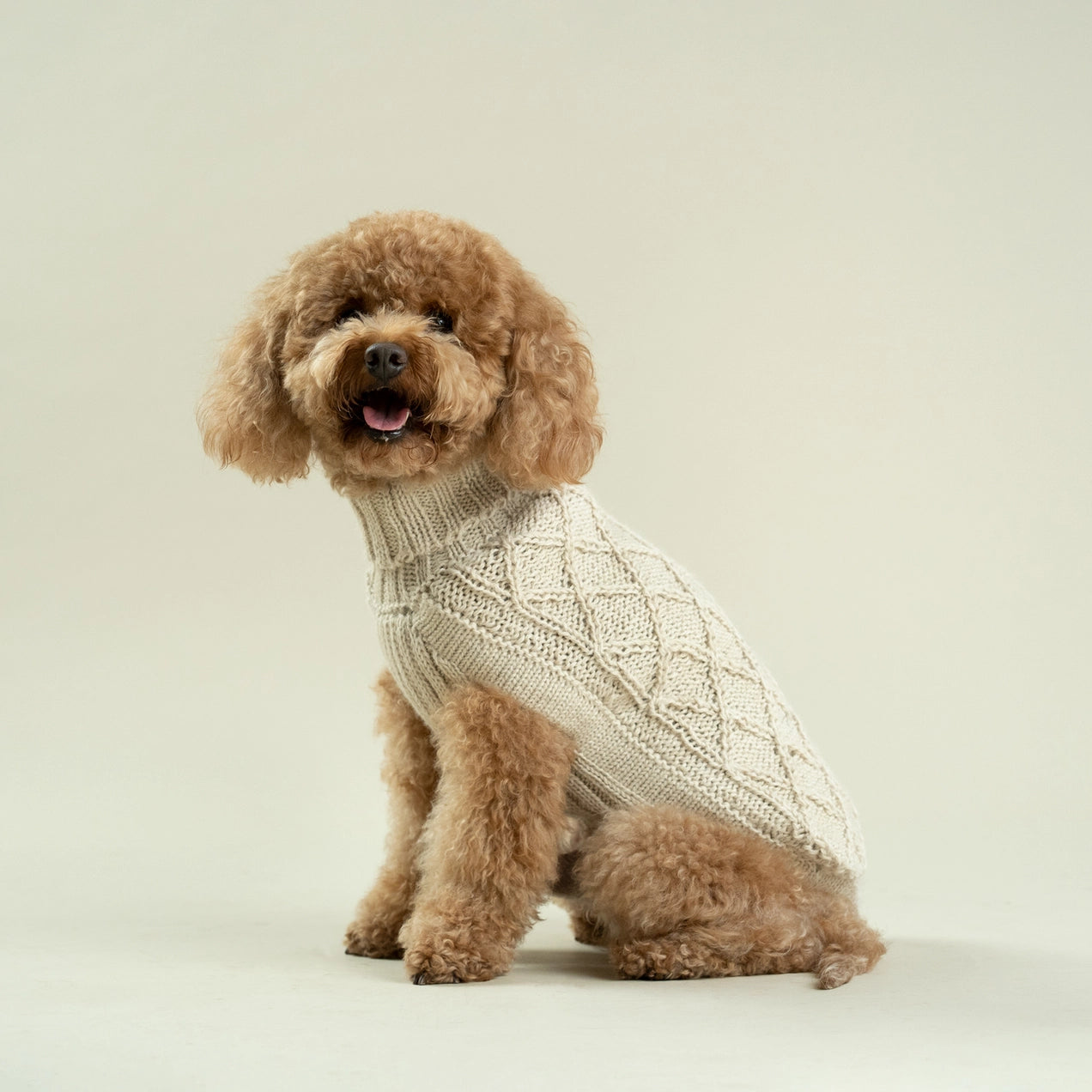 Diamond Knit – Alpaca Hundegenser Natural