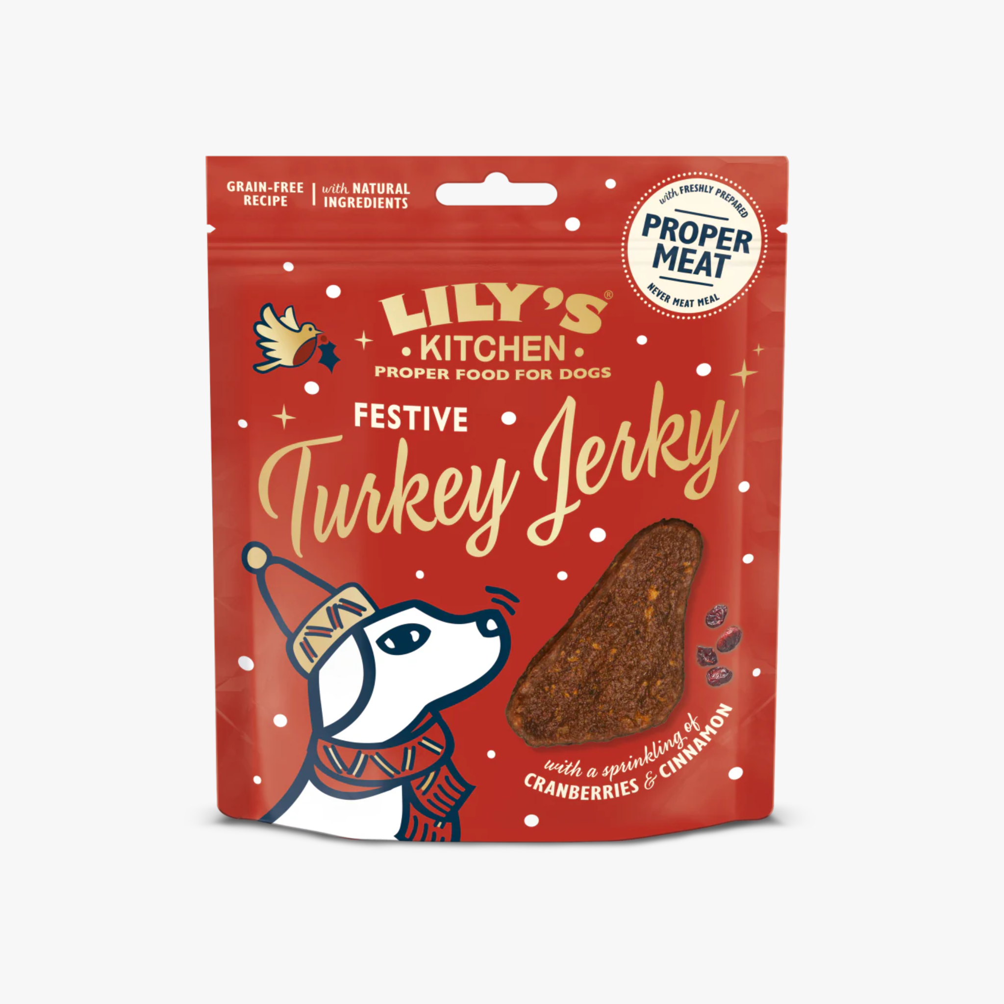 Lily’s Kitchen Festive Turkey Jerky – Julegodbit med kalkun 70g