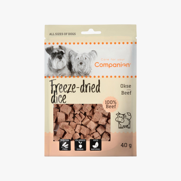 Freeze-dried Dice, Frysetørket godbiter 100% Storfekjøtt