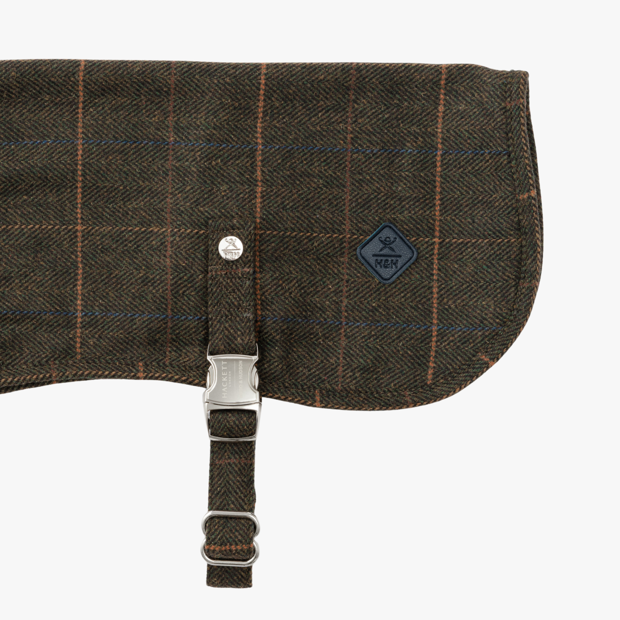 Hackett x Hugo & Hudson – Tweed hundejakke | Dark Green Checked Herringbone