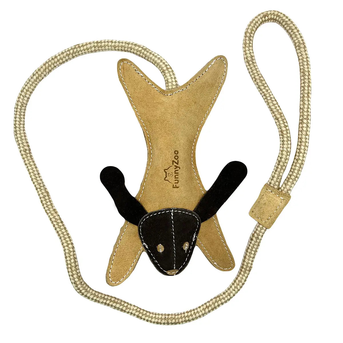 Hare Rope - Naturlig hundeleke i semsket skinn