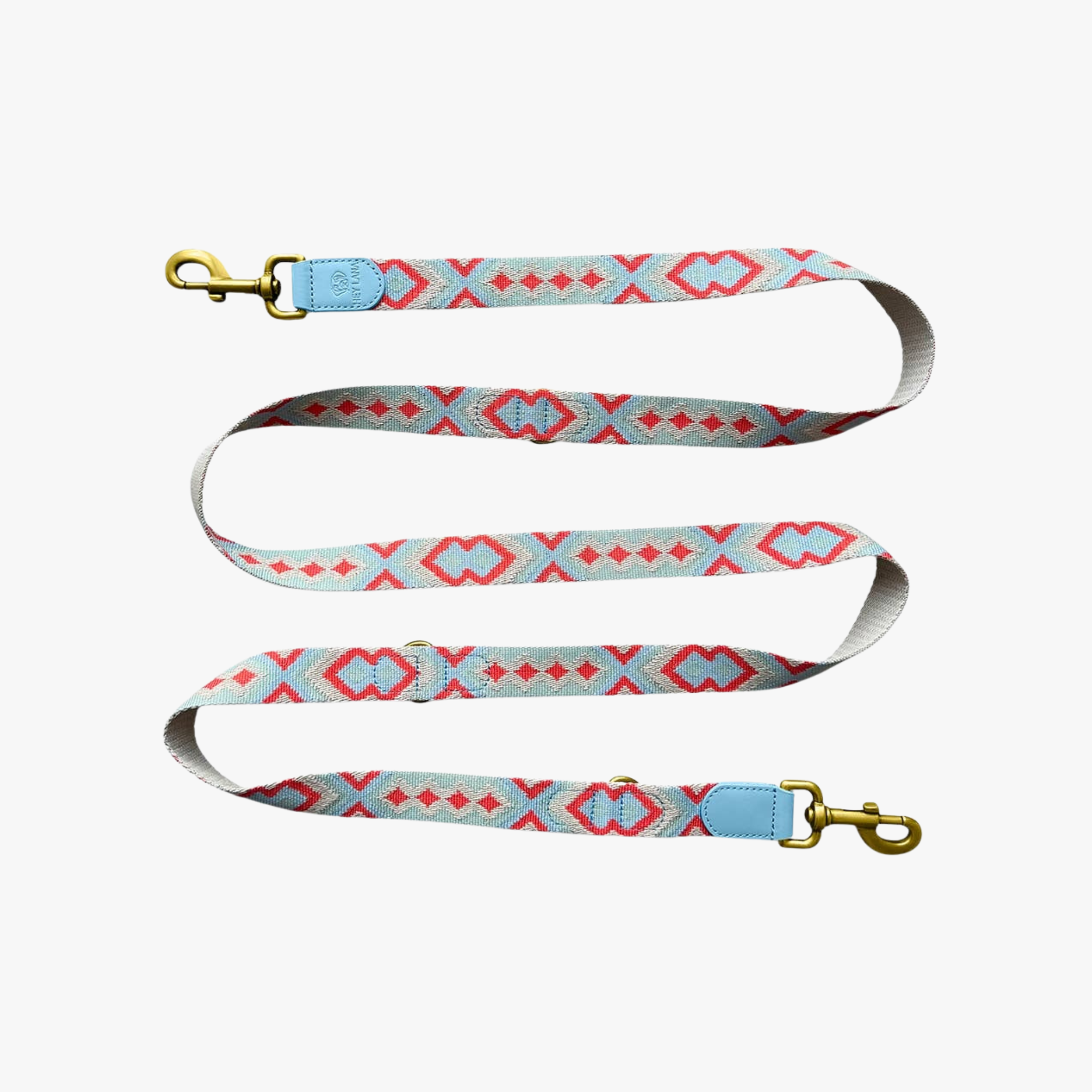 Hey Lana - Justerbart hundebånd 2m | Coral/Blue