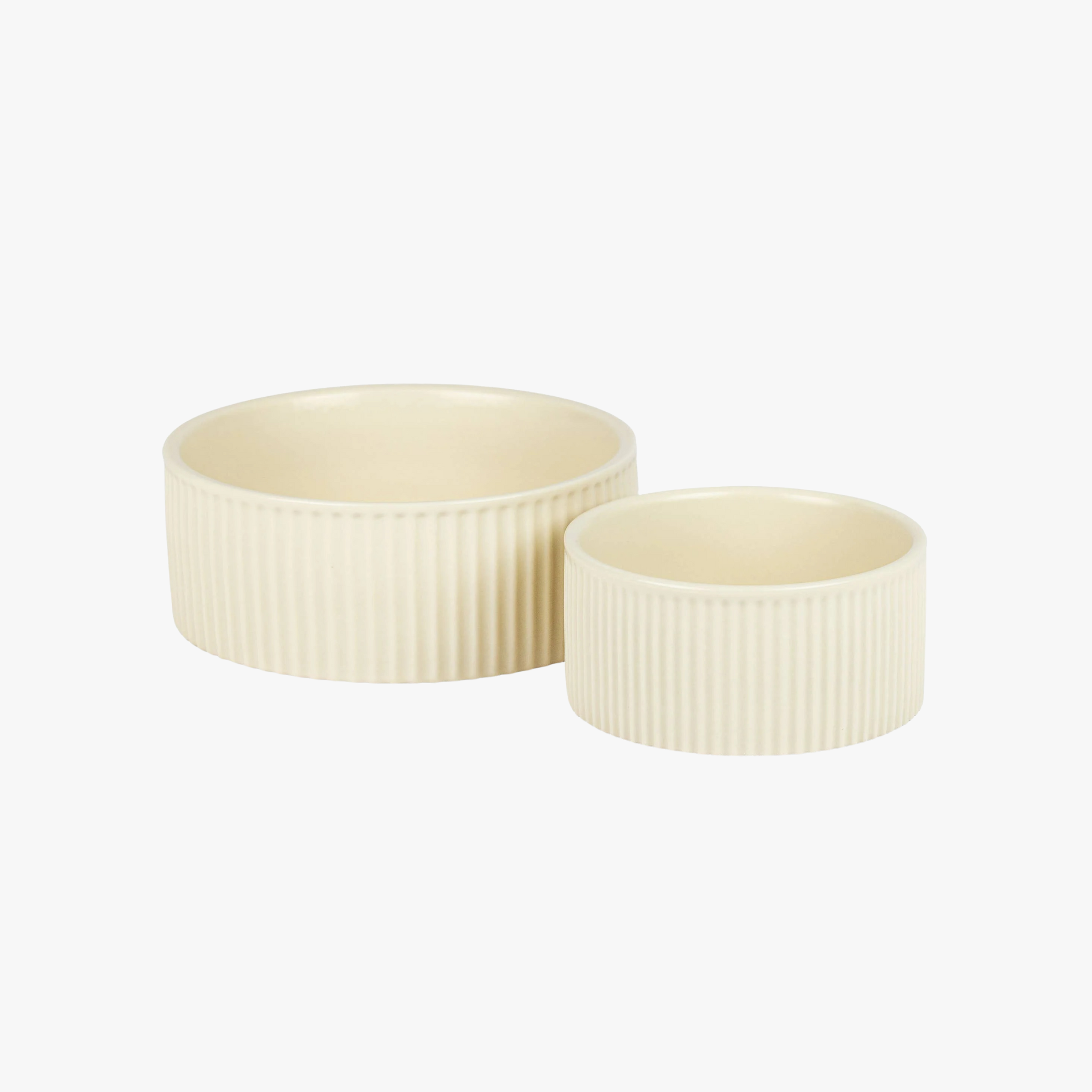 Jardin Ribbed – Kremhvit matskål til hund