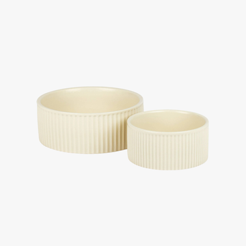 Jardin Ribbed – Kremhvit matskål til hund