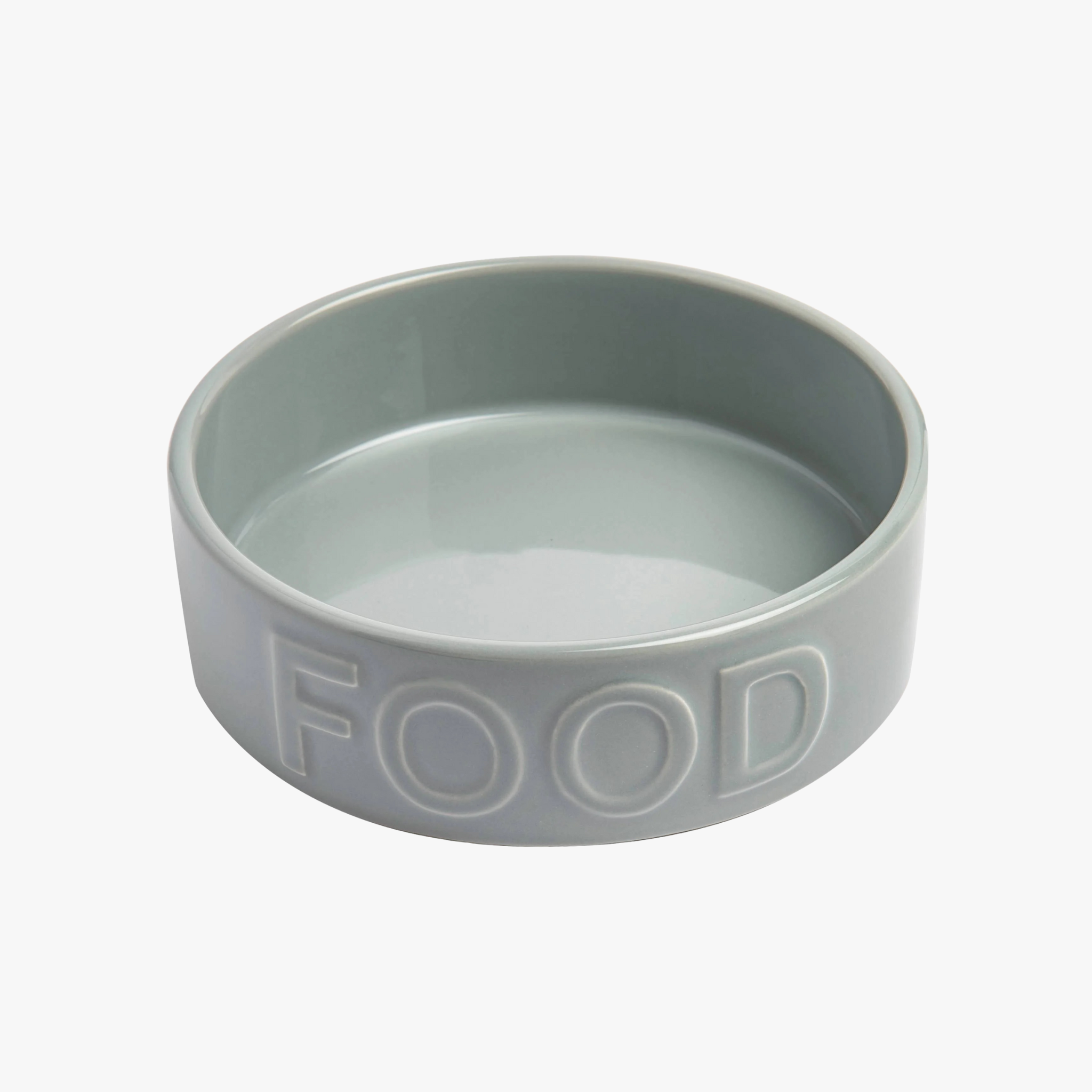 Klassisk "FOOD" Hundeskål - Grå