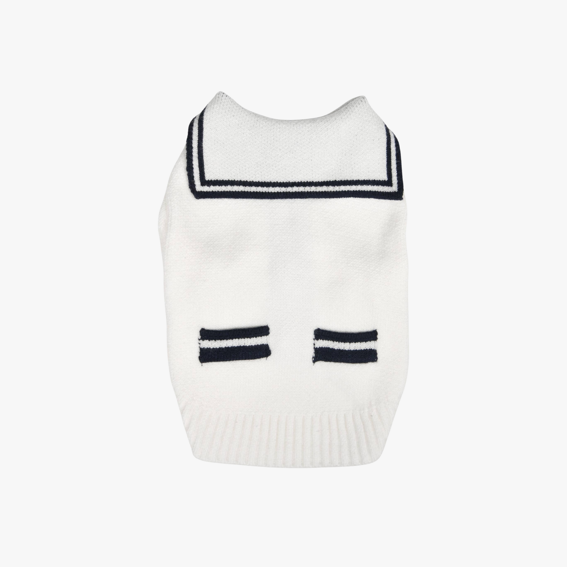 Marine Strikkecardigan for hund