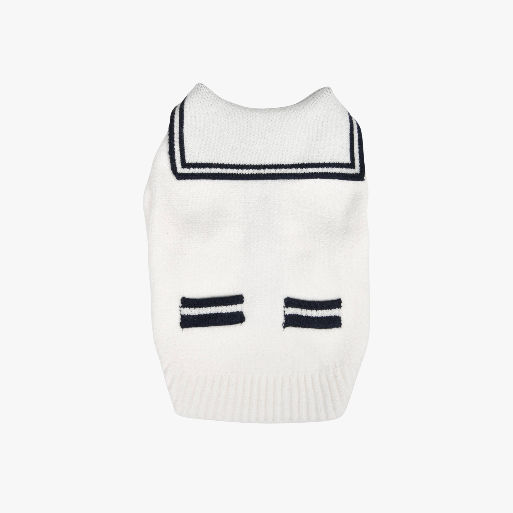 Marine Strikkecardigan for hund