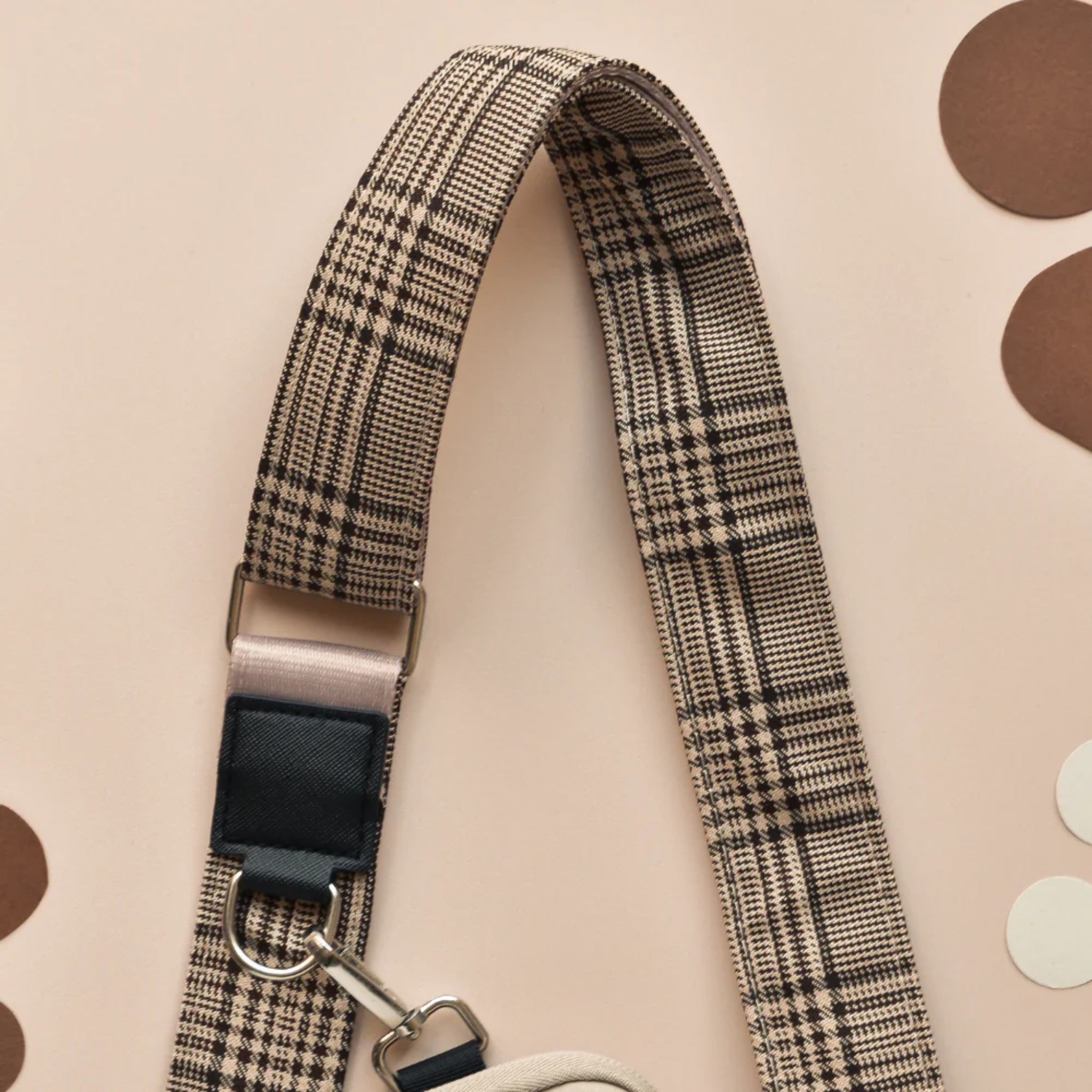 Hundeluftingsveske Large – Mocha med Bag Stropp i Pup Plaid