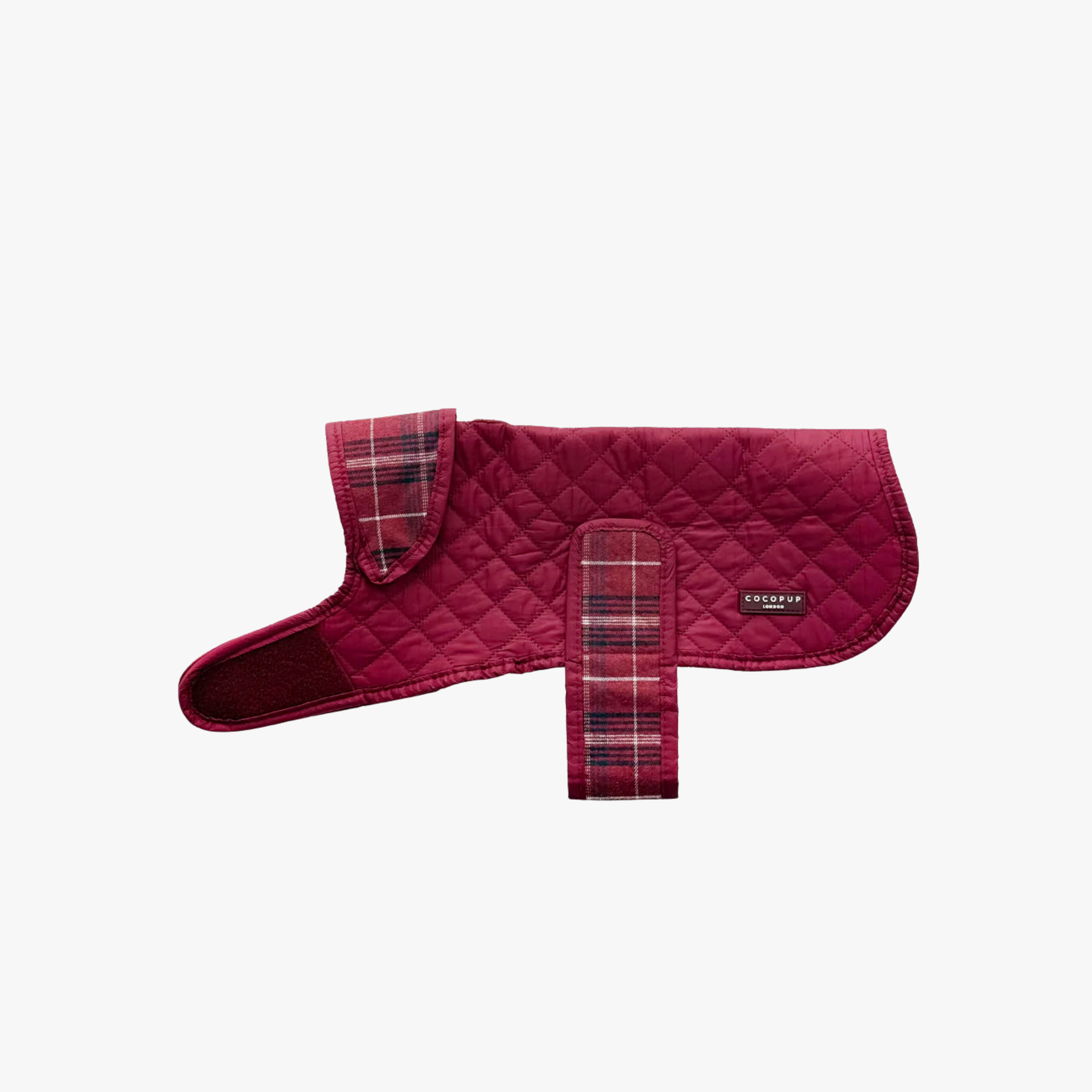 Luxe Quilted Mulberry Plaid - Vattert hundejakke