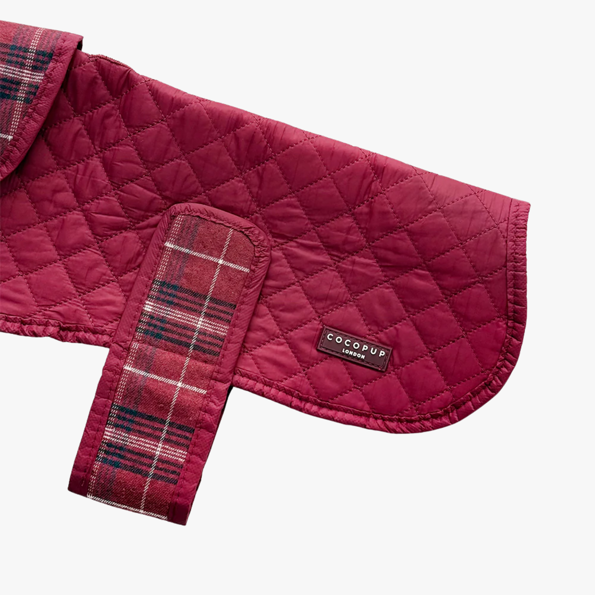 Luxe Quilted Mulberry Plaid - Vattert hundejakke