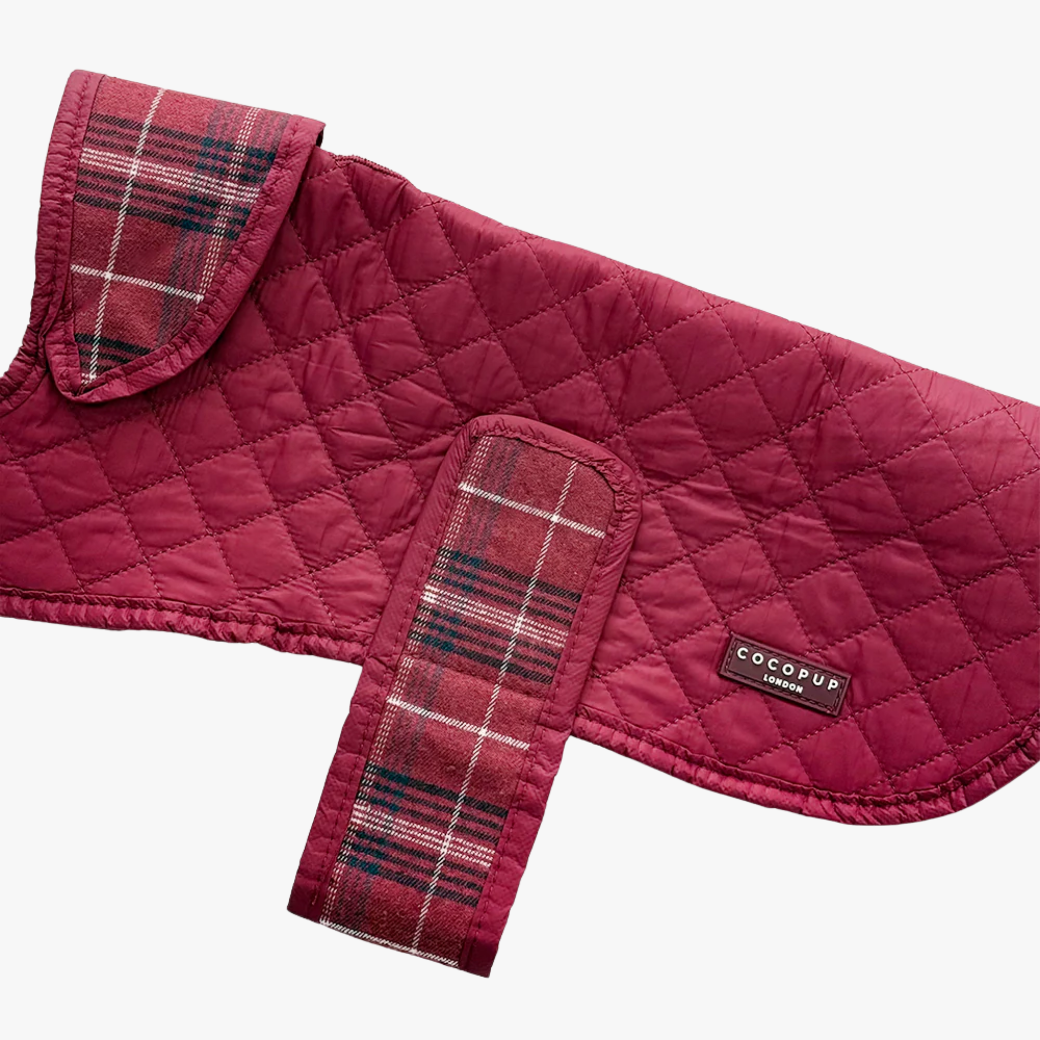 Luxe Quilted Mulberry Plaid - Vattert hundejakke