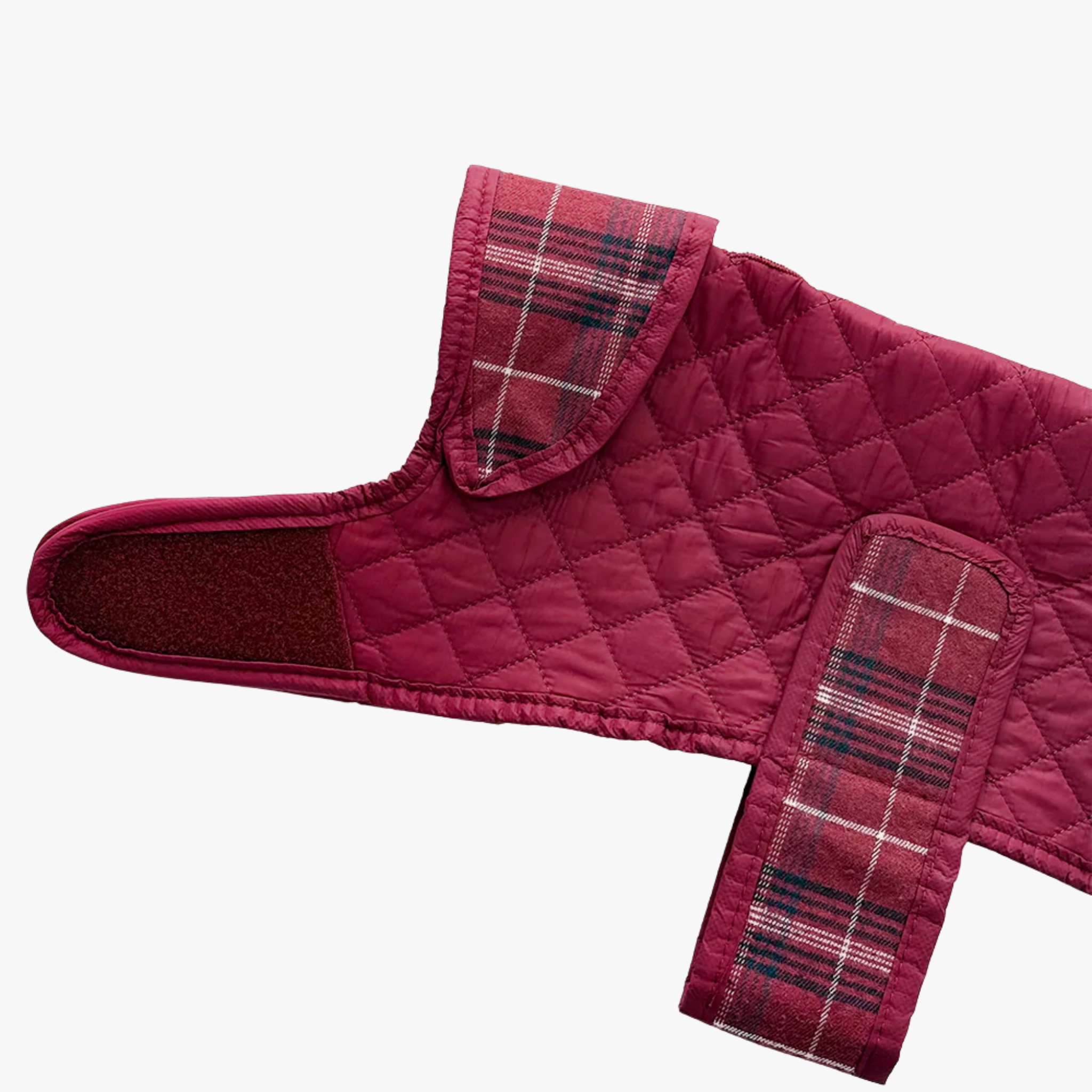 Luxe Quilted Mulberry Plaid - Vattert hundejakke