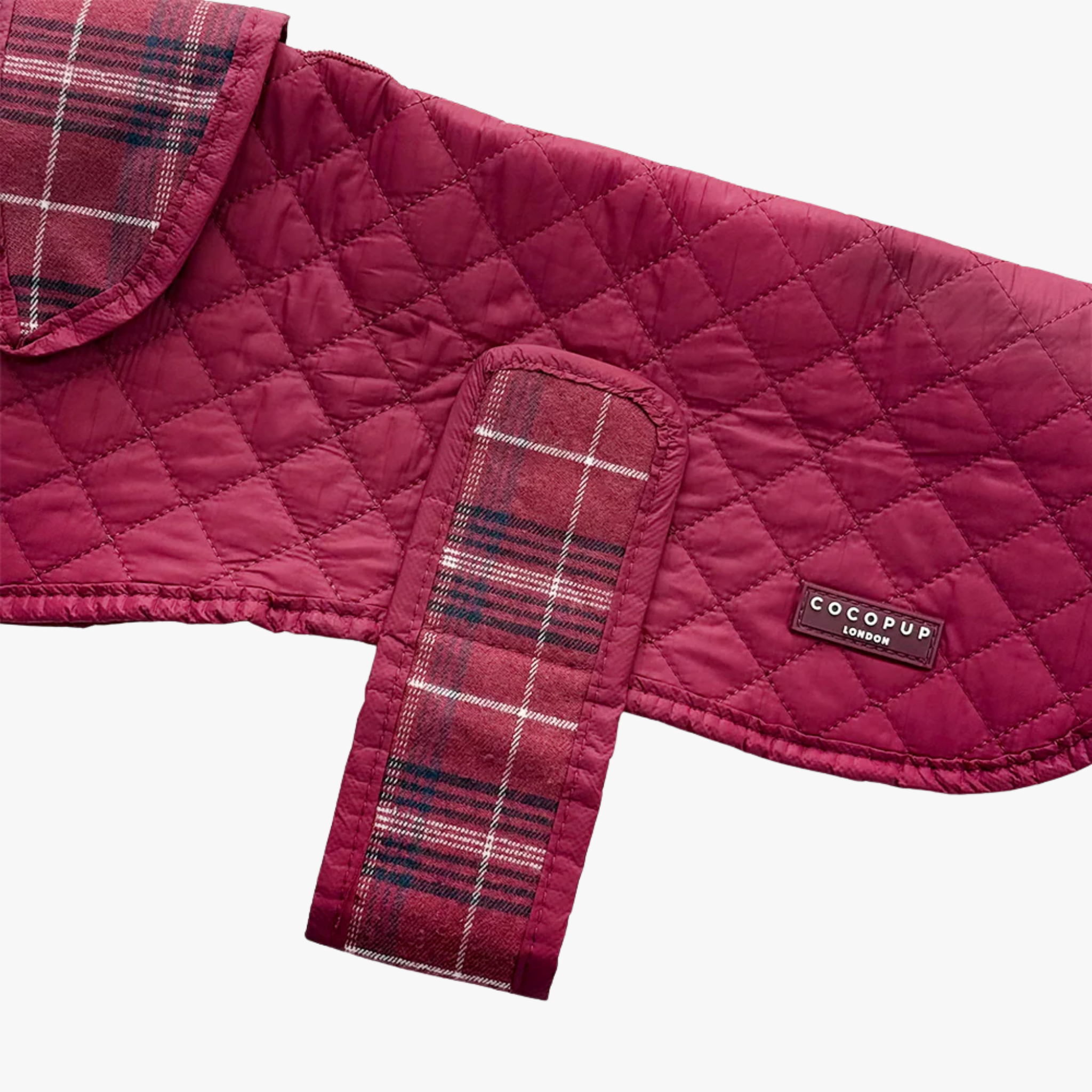 Luxe Quilted Mulberry Plaid - Vattert hundejakke