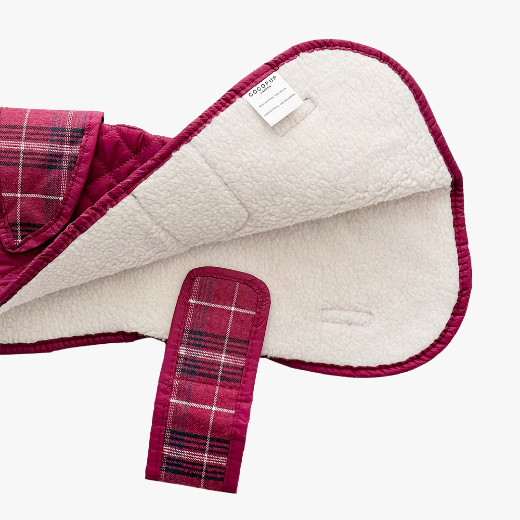 Luxe Quilted Mulberry Plaid - Vattert hundejakke