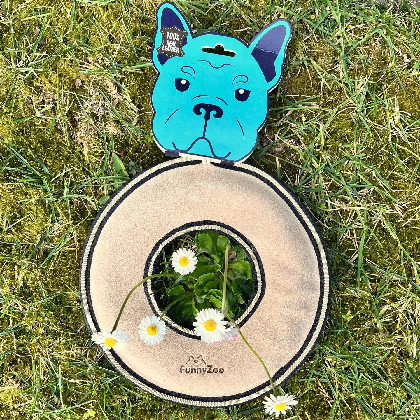 Suede Frisbee - Naturlig hundeleke i semsket skinn