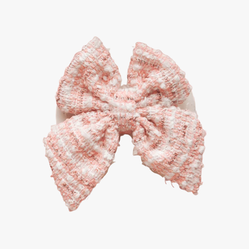 Pink Textured Tweed Sailor Bow Tie - Hundesløyfe