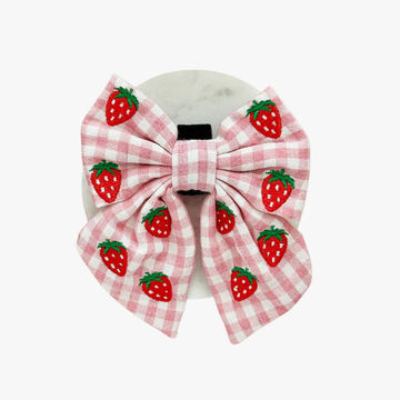 Strawberry Picnic Sailor Bow Tie - Hundesløyfe