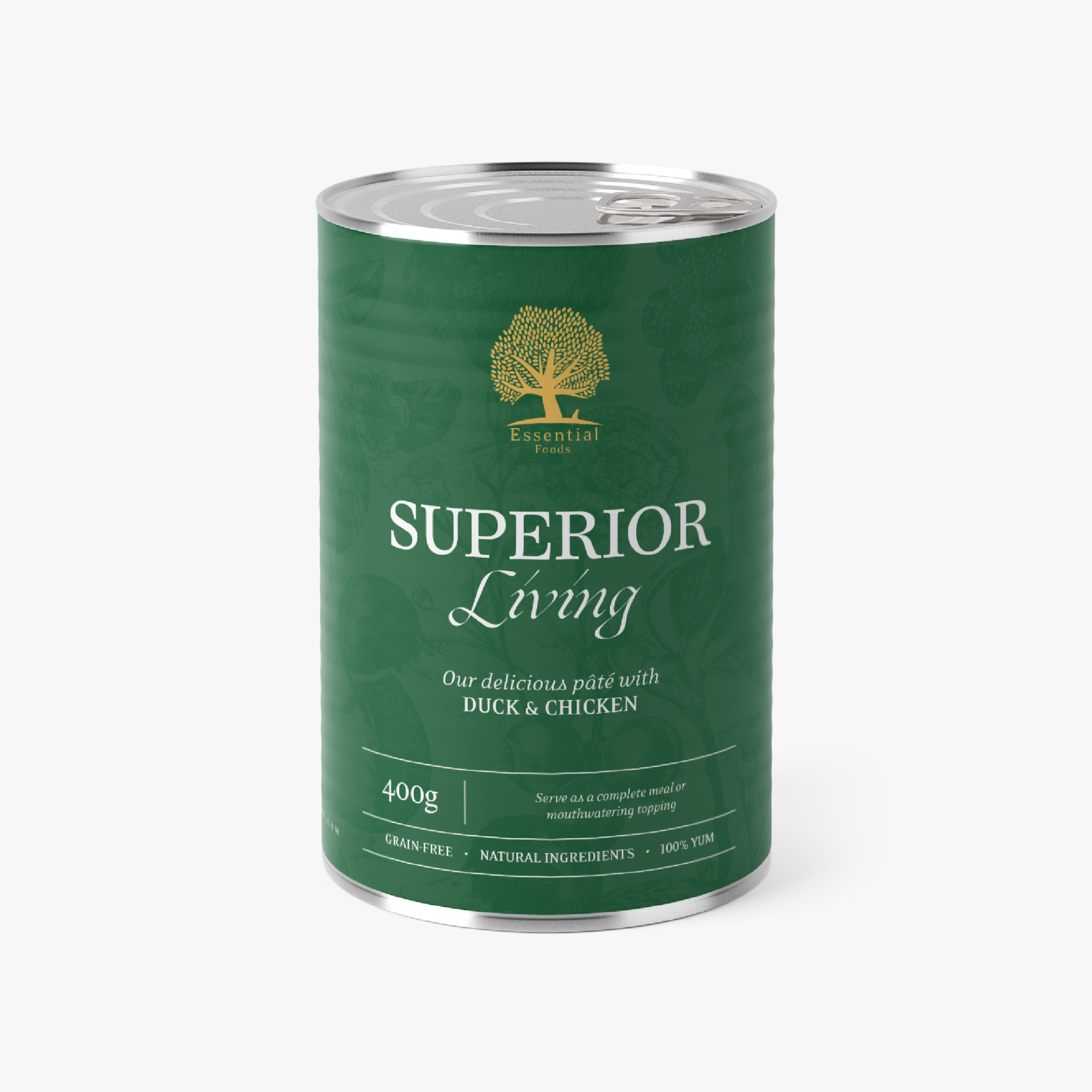 Essential Superior Living Pâté – Våtfôr med and og kylling | 400g