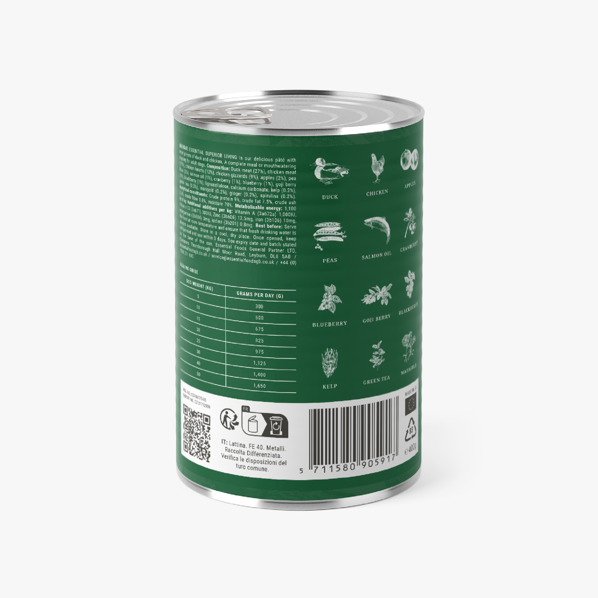 Essential Superior Living Pâté – Våtfôr med and og kylling | 400g