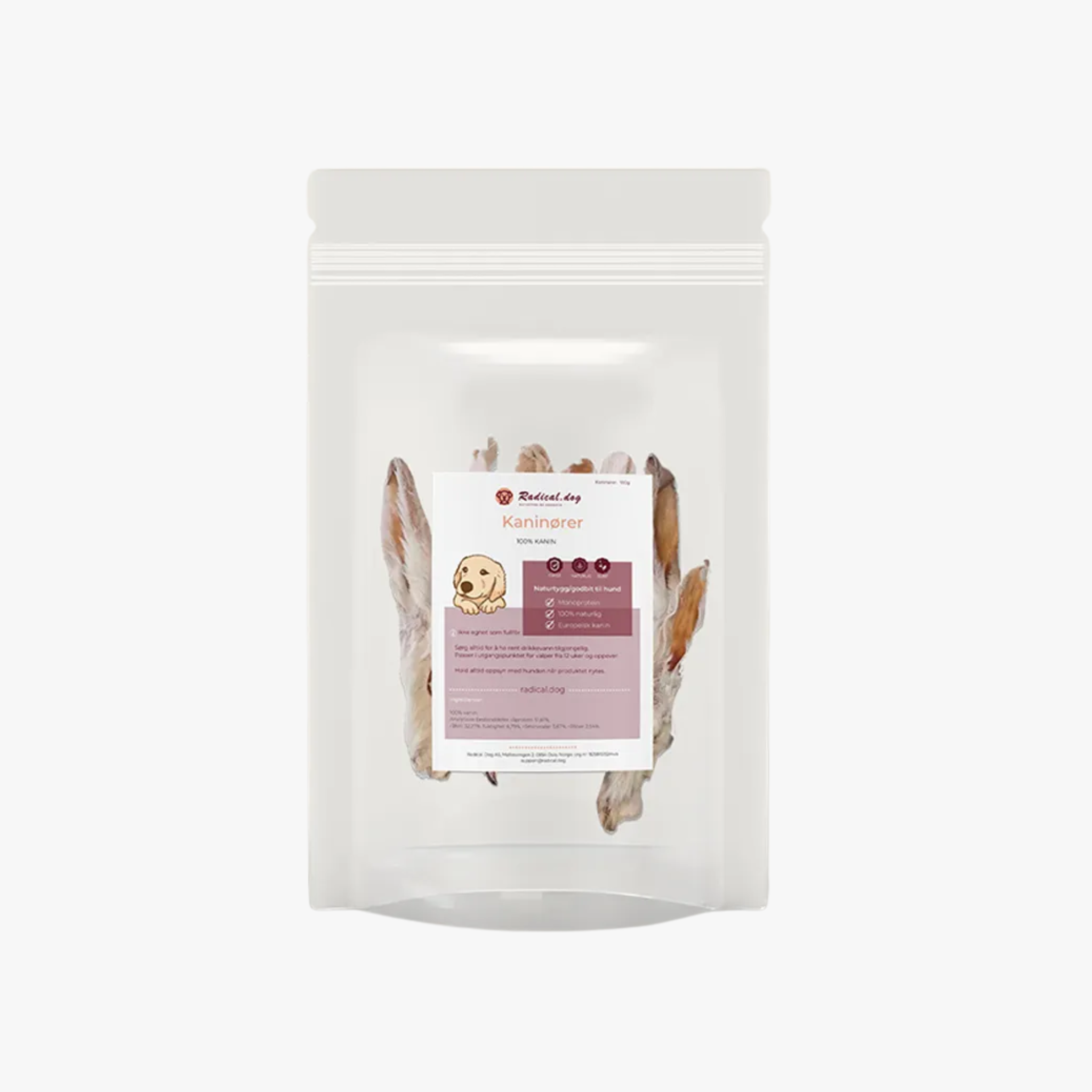 Tyggesnack - Kaninører m/pels | 100g