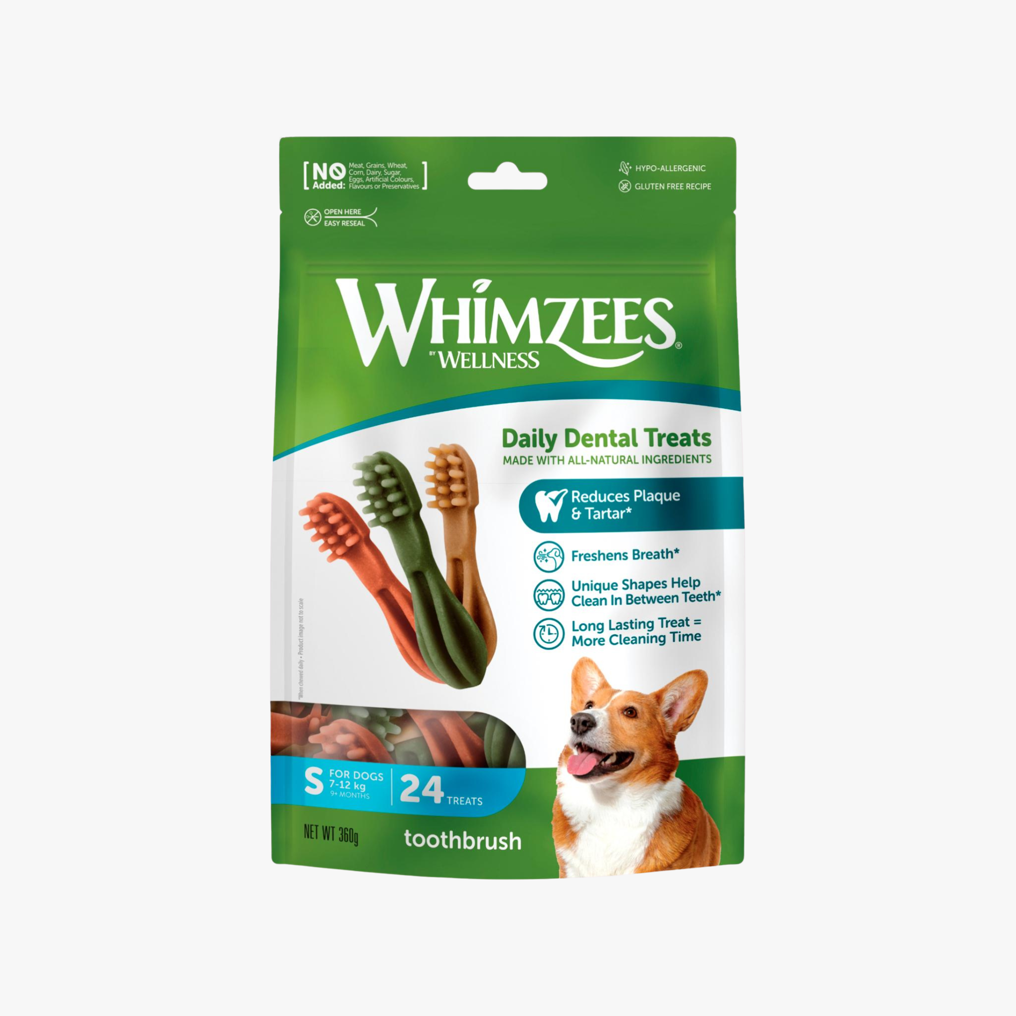 Whimzees Toothbrush - Tannrensende tyggepinner | 360g