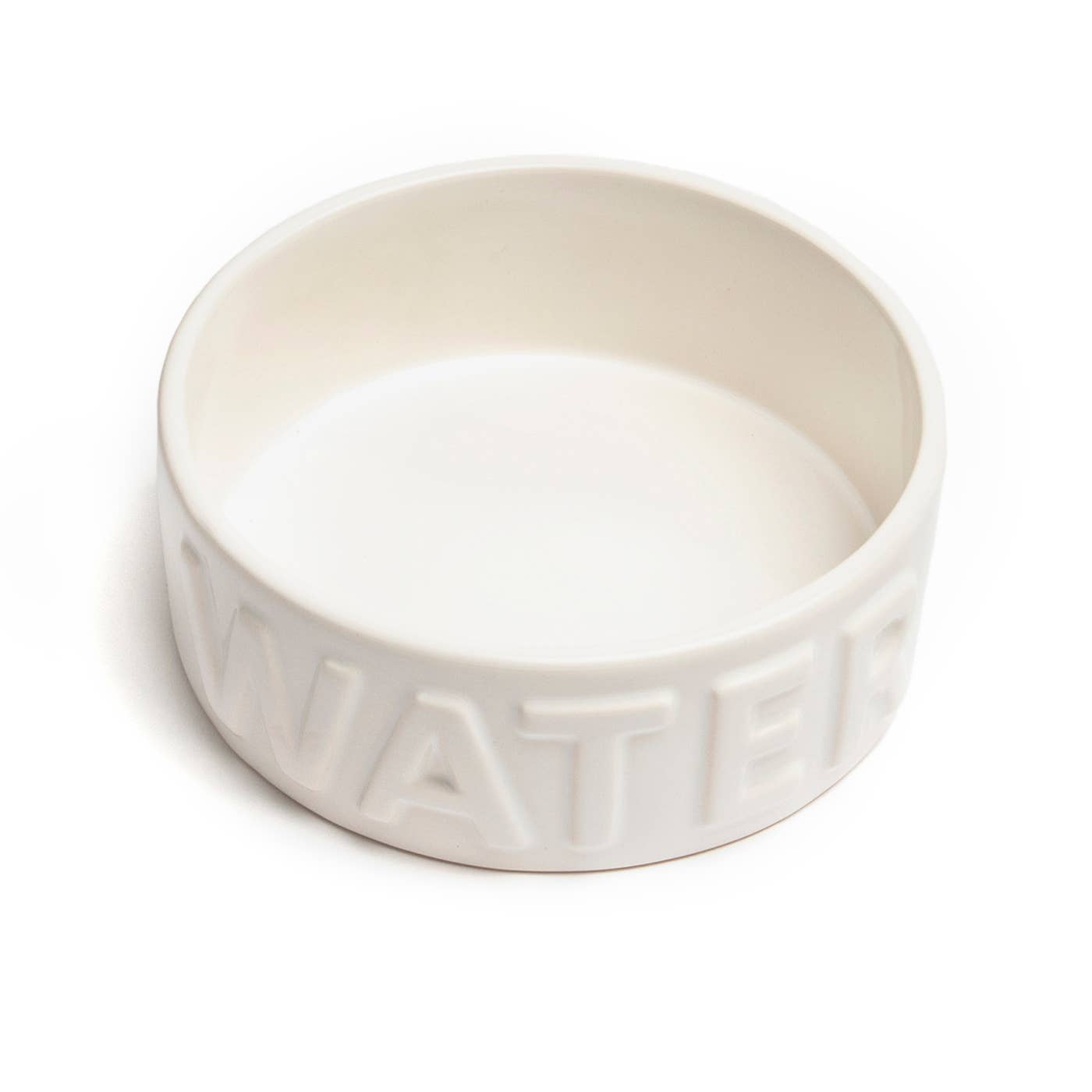 Klassisk "WATER" Hundeskål - Hvit