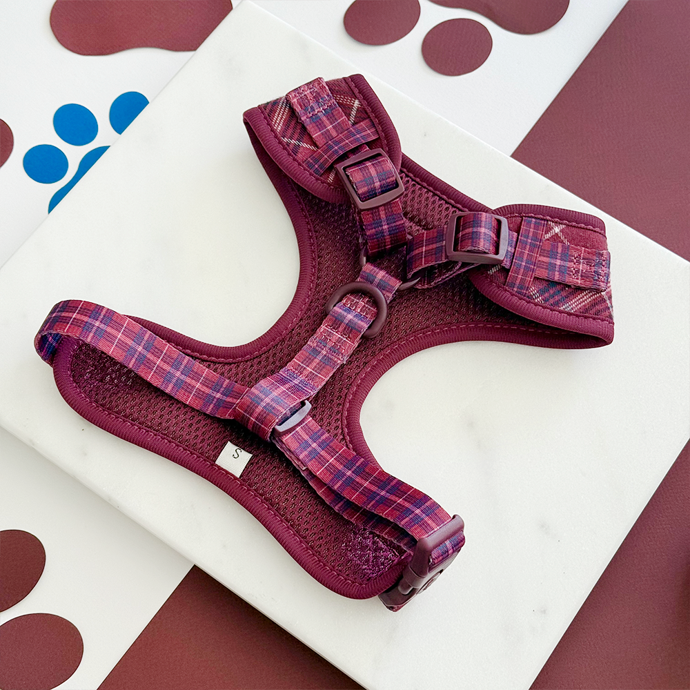 Mulberry Plaid - Justerbar hundesele