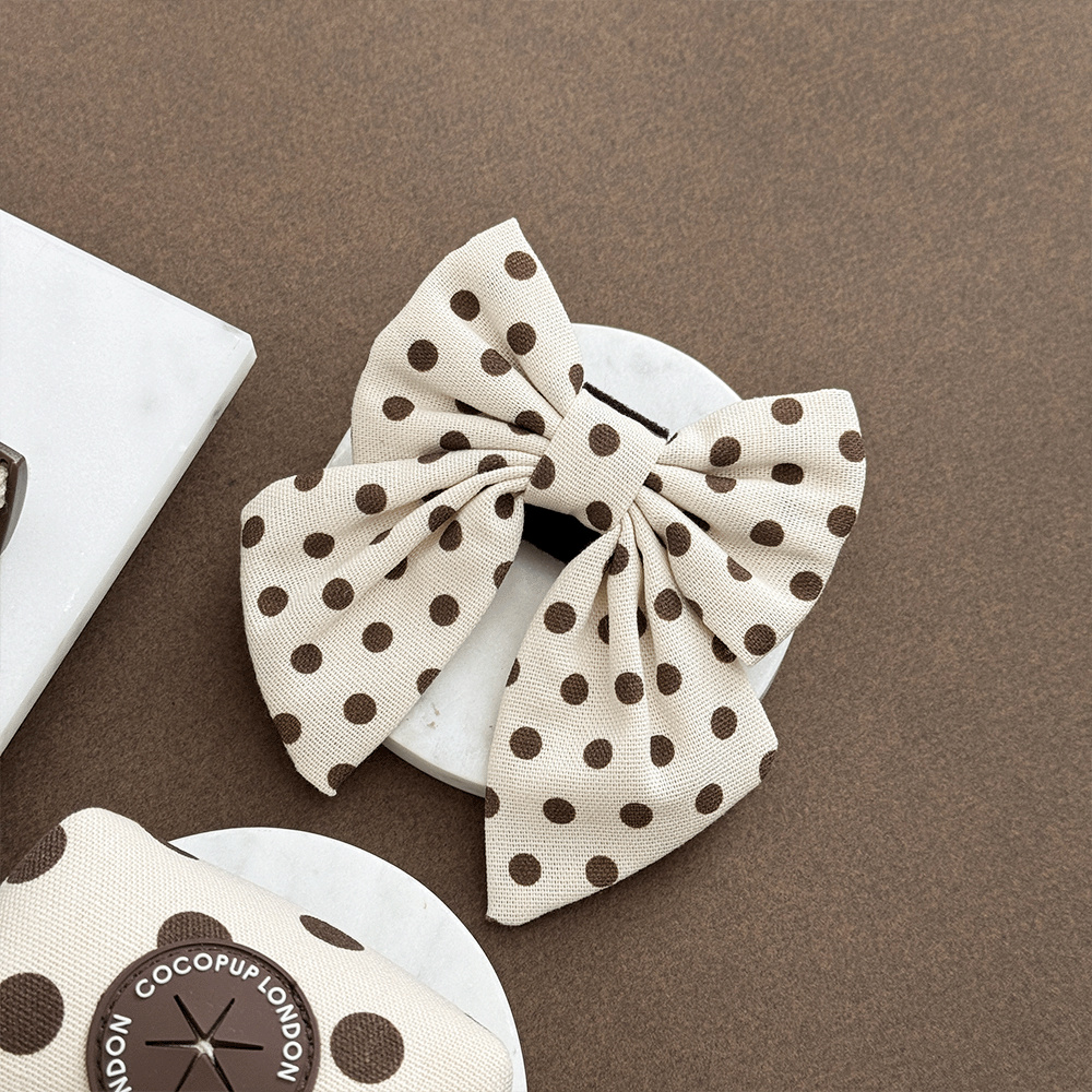 Tiramisu Polka Dot Sailor Bow Tie - Hundesløyfe